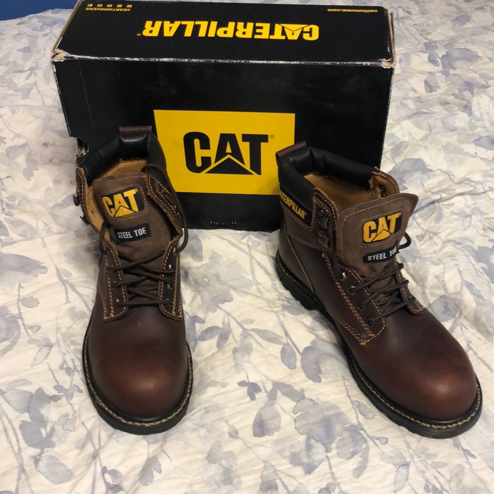 Mens Caterpillar Steel Toe Work Boots 9.5